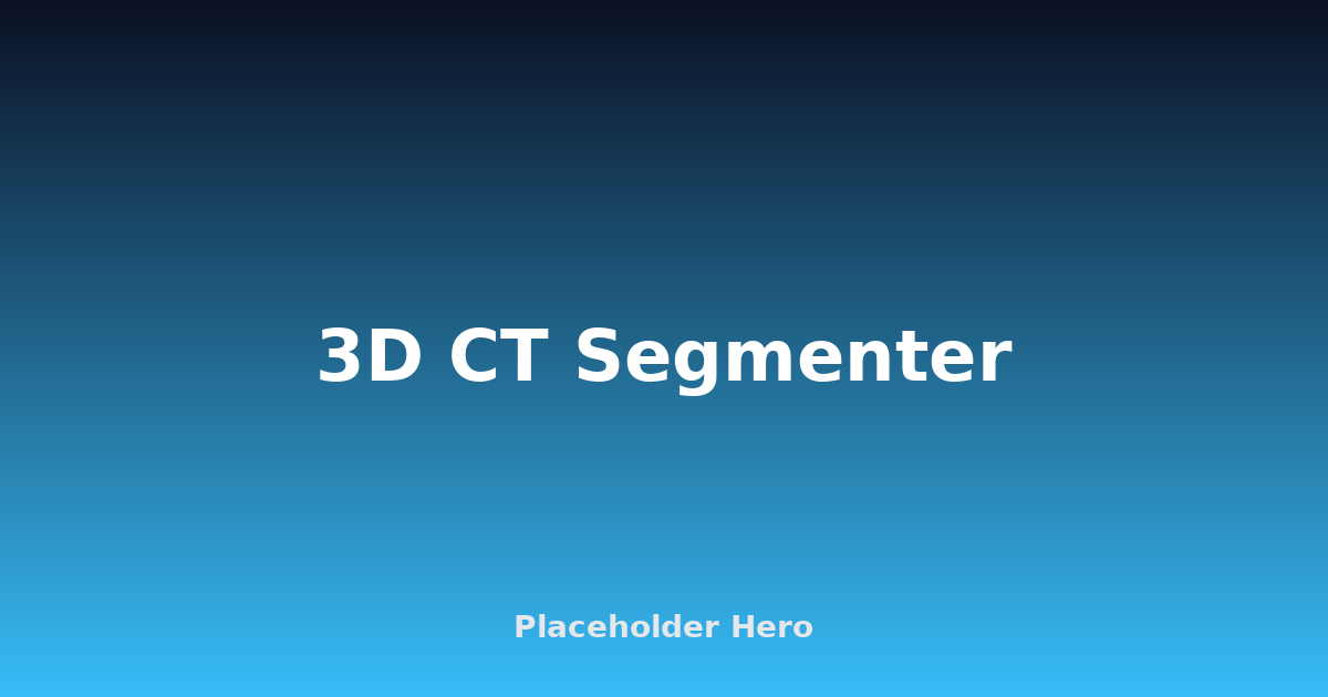 3D CT Segmenter